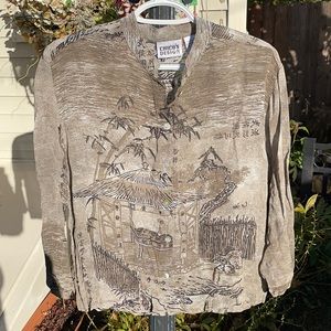 Chico’s transparent women’s long sleeve button down blouse size 1